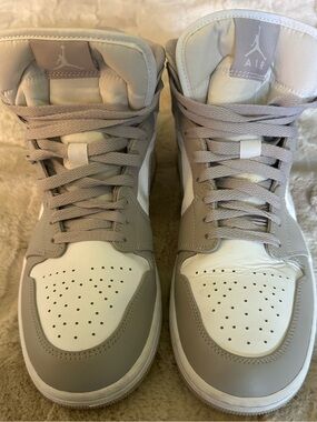 Nike High-Top Sneakers in Taupe and White